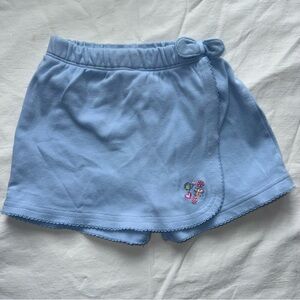 Okie Dokie Light Blue Skort with Floral Embroidery